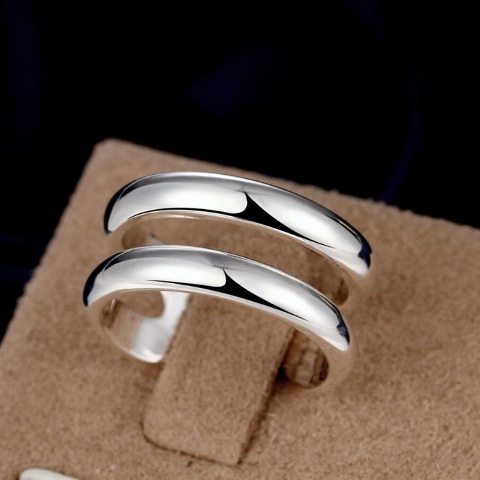 Resizable Size Silver Plated Ring - 1