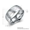 Wide Carving Flowers Ring Titanium Stainless Steel - 5