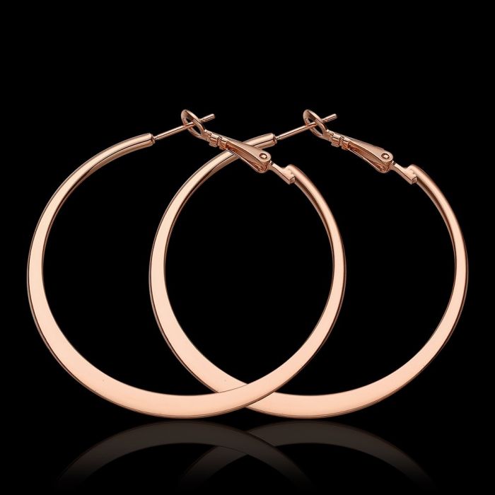 Gold / Silver Round Hoop Earrings - 5