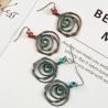 Multi swirl spiral circles rounds earring - 2