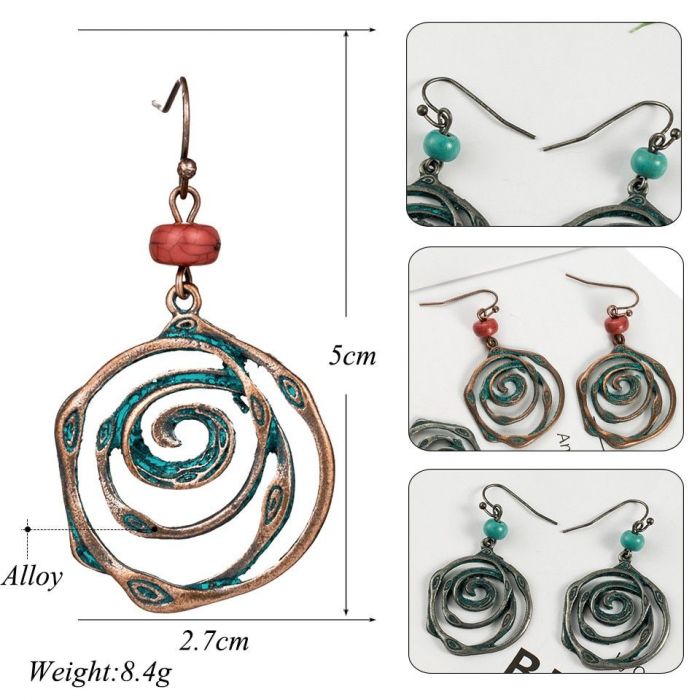 Multi swirl spiral circles rounds earring - 3