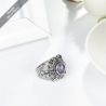 Vintage 925 Sterling Silver Jewelry Natural Purple Stone Ring