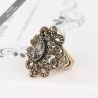 Luxury Vintage Antique Gold Gray Crystal Ring