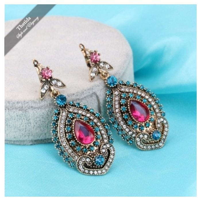 Pink Drop Earrings - 1