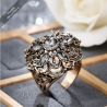 Gray Crystal Flower Vintage Ring - 1