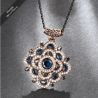Boho Vintage Big Blue Pendant Necklace - 1