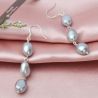 Natural Baroque Pearl Long Earrings Handmade 925 Sterling Silver