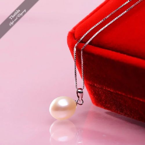 Natural Freshwater pearl Necklaces 8-9mm & Pendants 925 sterling silver 45cm