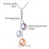 Set Multicolour Freshwater Pearl Necklace Earrings 925 Sterling Silver