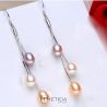 Set Multicolour Freshwater Pearl Necklace Earrings 925 Sterling Silver