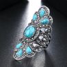 Vintage Blue Resin Jewelry Bohemian Silver Color - 1