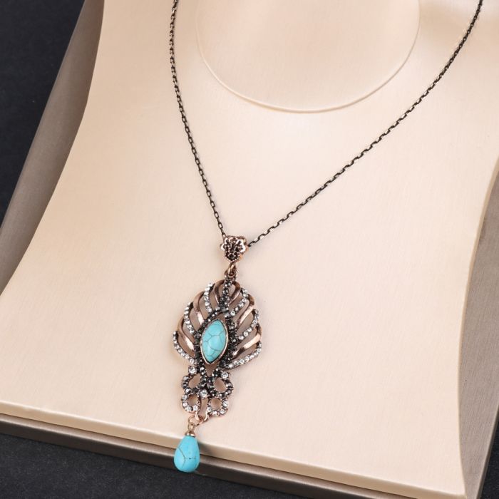 Vintage Blue Stone Chokers Necklace - 3