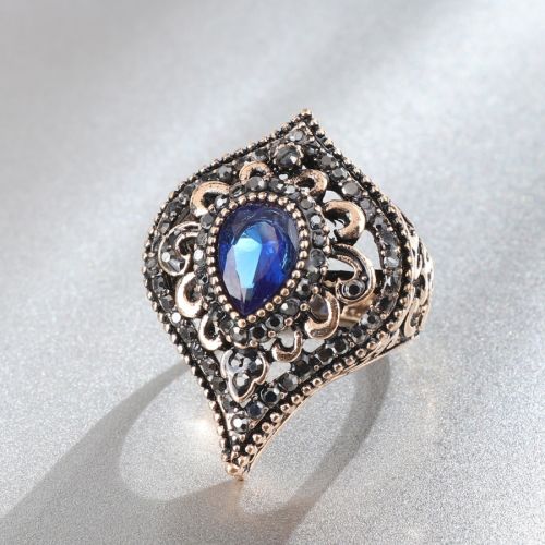 Fashion Indian Blue Crystal Ring - 1